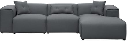 DOLVA - Hoekbank - Donkergrijs - Linkerzijde - 294 cm - Polyester