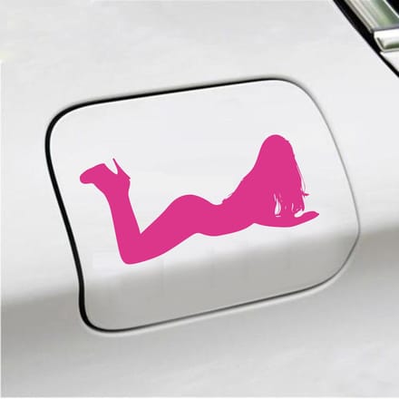 Bumpersticker - Liggende Dame - 8 X 17 - Roze