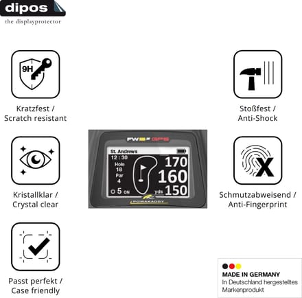 dipos – 2x Pantserfolie geschikt voor PowaKaddy FW5s | 9H Screenprotector