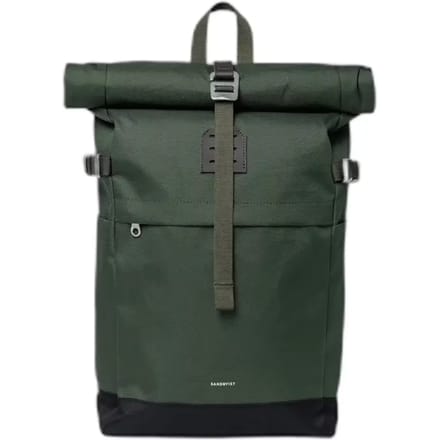 Sandqvist Icon Rolltop - Rugzak M 14 60 cm (dawn green with dark brown leather)