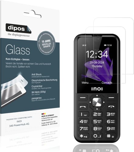 dipos – 2x Pantserfolie geschikt voor INOI 340 PowerHub 4G | 9H Screenprotector