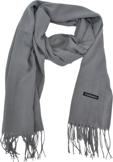 Pashmina Sjaal - Grijs | Polyester | 180 x 70 cm | Fashion Favorite