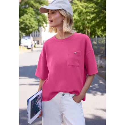 Shirt met Silk-Look en borstzak