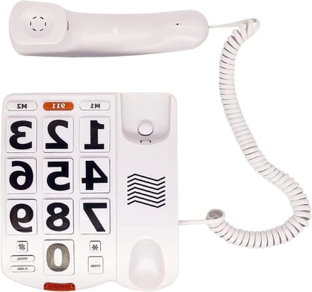 Senioren Telefoon - Vaste Telefoon - Gemakkelijk Bellen - Extra Luid Volume - 20 x 18 x 6 cm - Wit