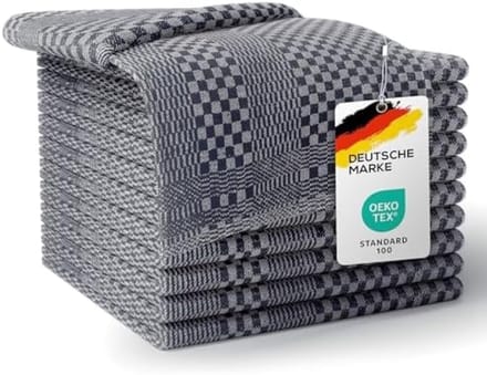 PromoHome Set van 10 Absorberende Keukendoeken in Grijs - 50x70 cm