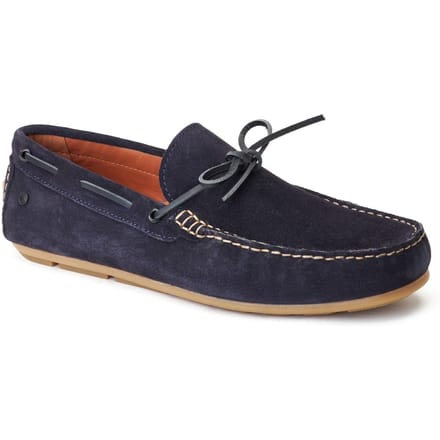 Base London Brooks Leren Heren Navy Standaard Instappers