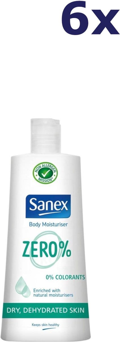 6x Sanex Zero% Droge Huid Bodylotion 250 ml