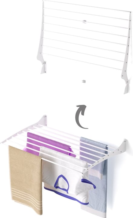 Foxydry Fold 82 cm white wasdroogrek wandmontage clicksysteem - 82 x 50 x 10 cm