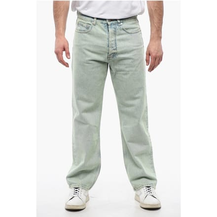 Straight Fit OVERDYE LOGO Denim met riemlussen 24 cm in lichtblauw