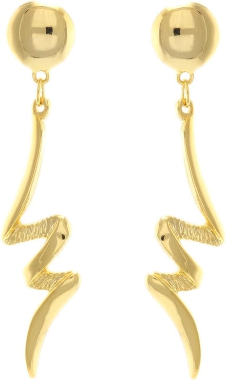 Behave - Dames oorbellen - Goudkleur hangmodel zigzag chic - 6,5 cm