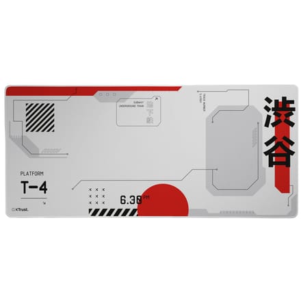 GXTrust XXL Gaming Muismat - 90x40cm - Gestikte randen & antislip - Japan - Rood/Wit