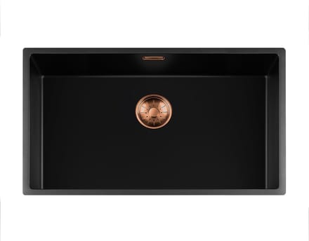 Lorreine Black Quartz Series spoelbak 7440cm Plug Copper 74BQ-FU-Copper