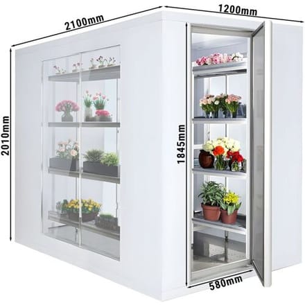 GGM Gastro Kühlzelle - 1200x2100mm - 3,7m³ - mit 3 Glasseiten Wit