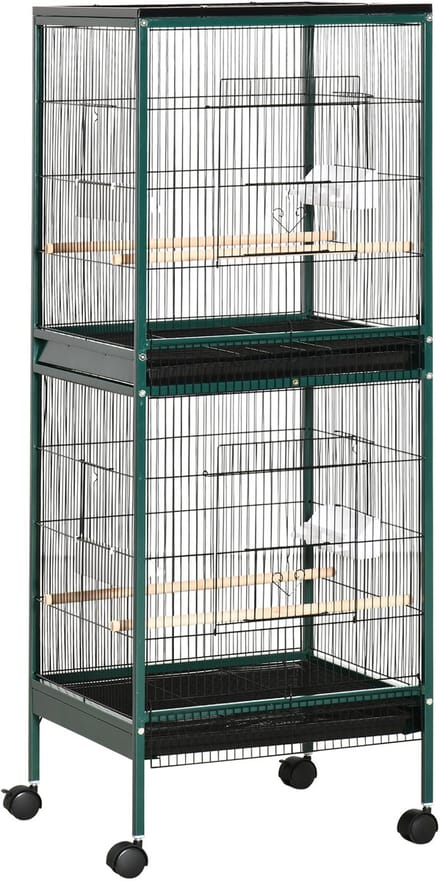 PawHut-Vogelkooi-Acier-51,5x50x140cm-Vert
