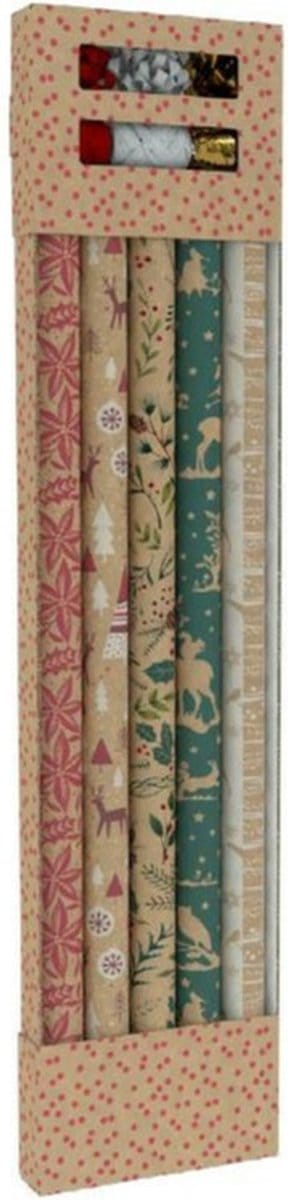 Christmas Decoration kerst inpakpapier/cadeaupapier set - 11-dlg