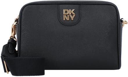 DKNY Leren Schoudertas Carol Camera Bag Blk / Gold Zwart