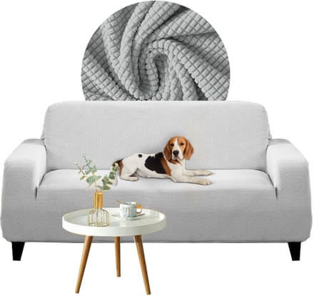 Meble odNowa - Jacquard Sofa Hoes - 2-zits - Lichtgrijs - Elastisch