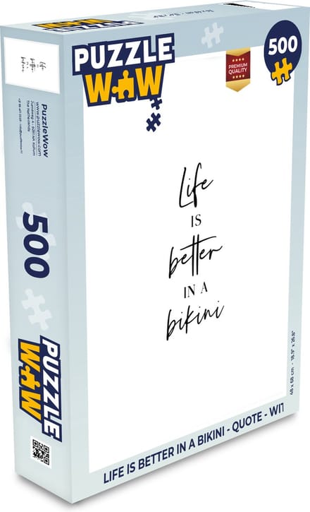 Puzzel Life is better in a bikini - Quote - WIt - Legpuzzel - Puzzel 500 stukjes