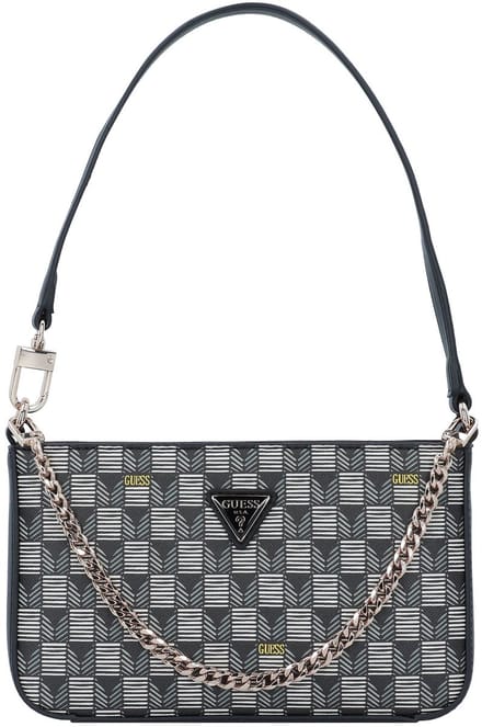 GUESS schoudertas G Wave II Mini Top Zip Shoulder Bag Black Logo veelkleurig