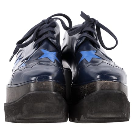 Stella McCartney Elyse platform derby schoenen in marineblauw leer