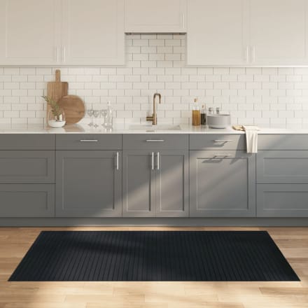 vidaXL - Vloerkleed - rechthoekig - 100x200 - cm - bamboe - grijs
