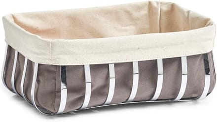 Broodmand Met Zak - Chroom en Canvas