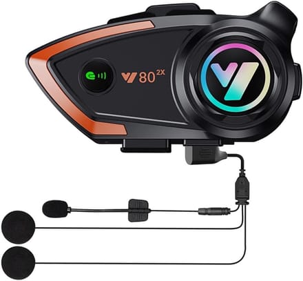 Motorhelm Headset - Intercom - Bluetooth - Zwart