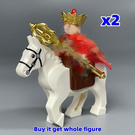 MOC Briques Support Figurine d'Action Tang Monk Roi Cheval Scène de Bataille Guerrier à Cheval Accessoires Blocs de Construction Jouets pour Garçons