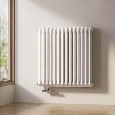 EMKE Design Radiator - D-Vormig - Glanzend Wit - 60x60 cm - 969 W - Centrale Verwarming Alle Ruimtes