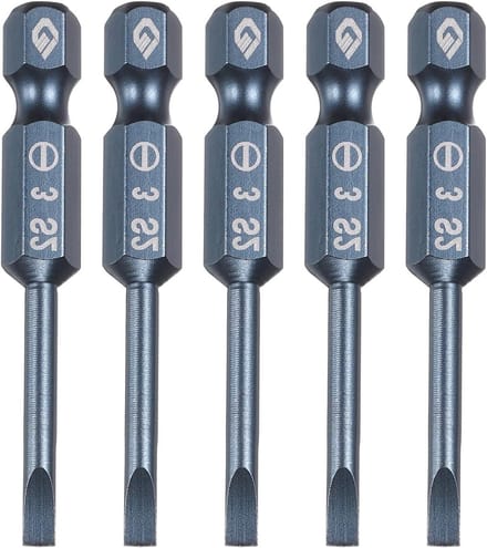 5 Stuks Magnetische Sleufschroevendraaier Bits 3mm S2 Staal Plat Hoofd 1/4" Hex Shank 50mm voor Schroeven en Klussen