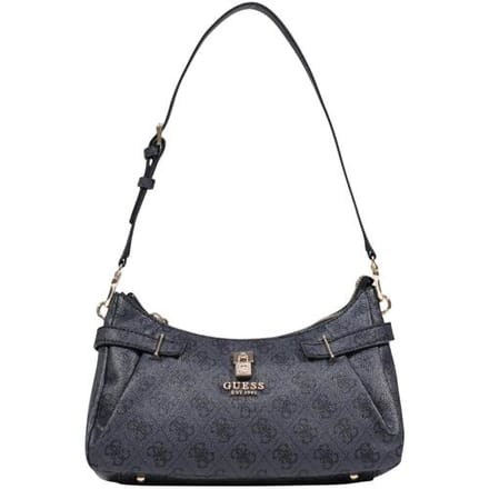 GUESS schoudertas Yesba Shoulder Bag Coal Logo donkergrijs