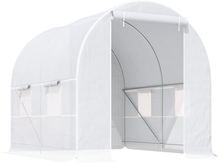 Outsunny Tunnelkas - PE, metaal - 245x200x200cm - Wit