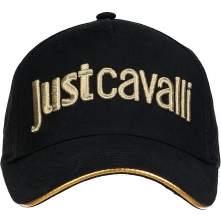 Casquette de baseball de luxe Just Cavalli noir/or beige