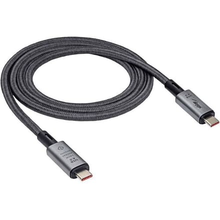 Akyga AK-USB-45 USB-kabel USB 4.0 USB-C stekker, USB-C stekker 1.00 m Grijs Zeer flexibel