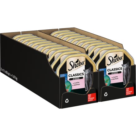 Voordeelpakket Sheba Kuipjes 44 x 85 g - Classics in paté met Zalm