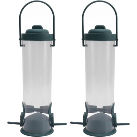 2 Set Vogel Buis Voeder Plastic Transparant Hangend Vinken Voeder Tuindecoratie met 2 Ventilatiegaten 2 white