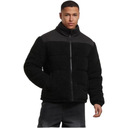 Urban Classics - Fabric Mix Teddy Gewatteerd jack - M - Zwart