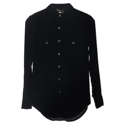 Saint Laurent overhemd met knoopsluiting in zwart fluweel