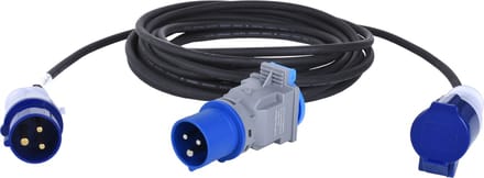 Verlengkabel Camping - CEE naar Schuko - 20 Meter + Verloopstekker - IP44 - 16A - 3500W