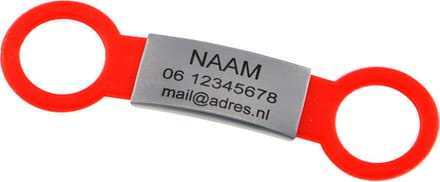 Hondenpenning - kattenpenning - ID penning - ROOD - RVS - MEDIUM inclusief graveren