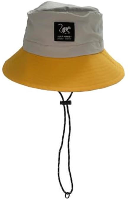 Waterdichte booniehoed voor heren/dames - One size - Opvouwbaar (beige/geel)