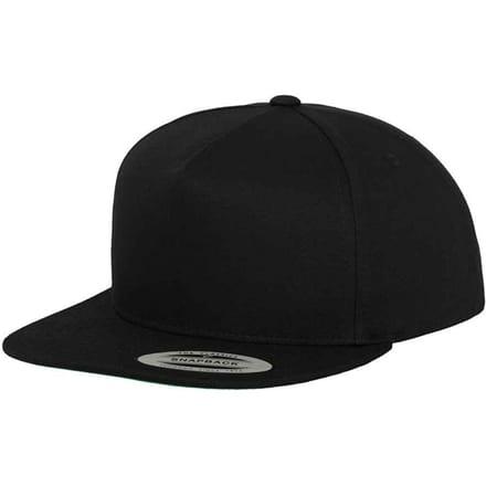 Flexfit Klassieke 5 Paneel Snapback Cap (Zwart)