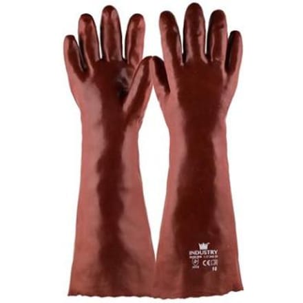 Handschoen PVC rood, 450 mm