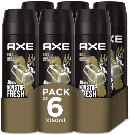 Axe Deodorant Bodyspray Gold 150 ml - Voordeelverpakking 6 stuks