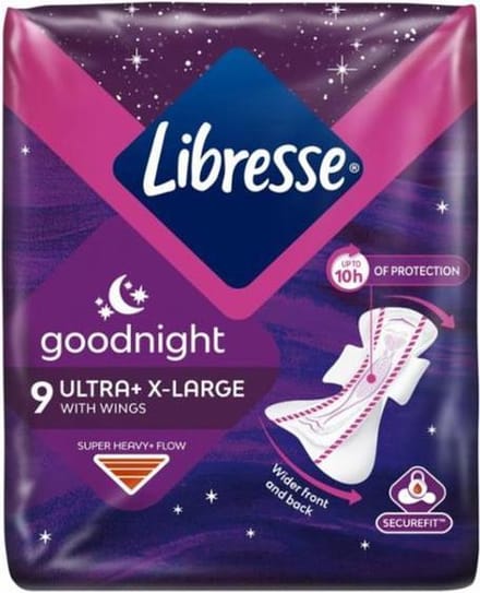 Libresse Ultra Thin Goodnight Extra Wing Maandverband 6 x 9 stuks