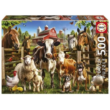 Educa - puzzel - 500 stukjes - De slimmerikken van de boerderij - Legpuzzel