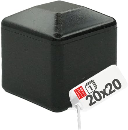 Paalafdekking zwart - 20x20 mm - Vierkant - 10 stuks - Hekcap