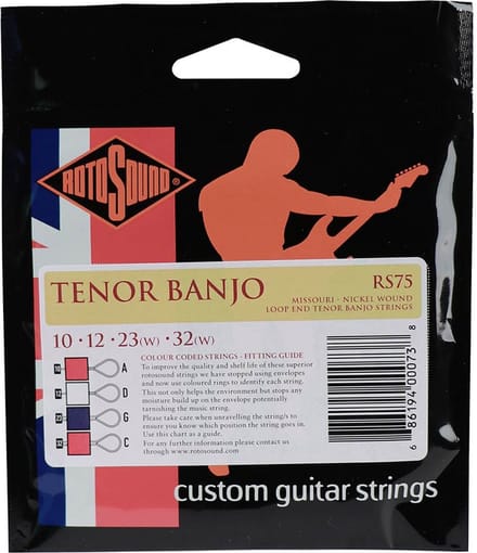 Rotosound RS75 snaren set tenor banjo nickel wound, loop end