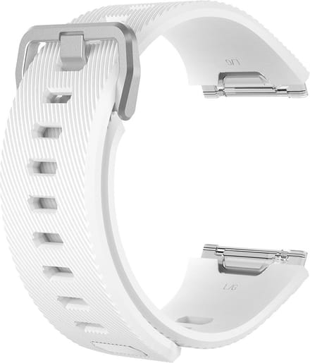 By Qubix - Compatible Fitbit bandje - Geschikt voor fitbit Ionic siliconen bandje met gesp - Maat: Small - wit