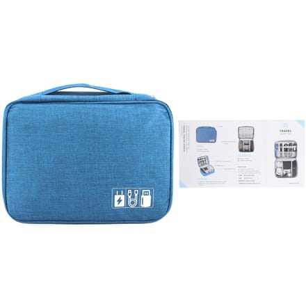 Sac de Rangement Portable pour Câble USB Batterie Externe Écouteurs Organisateur d'Accessoires Numériques(Bleu) gray